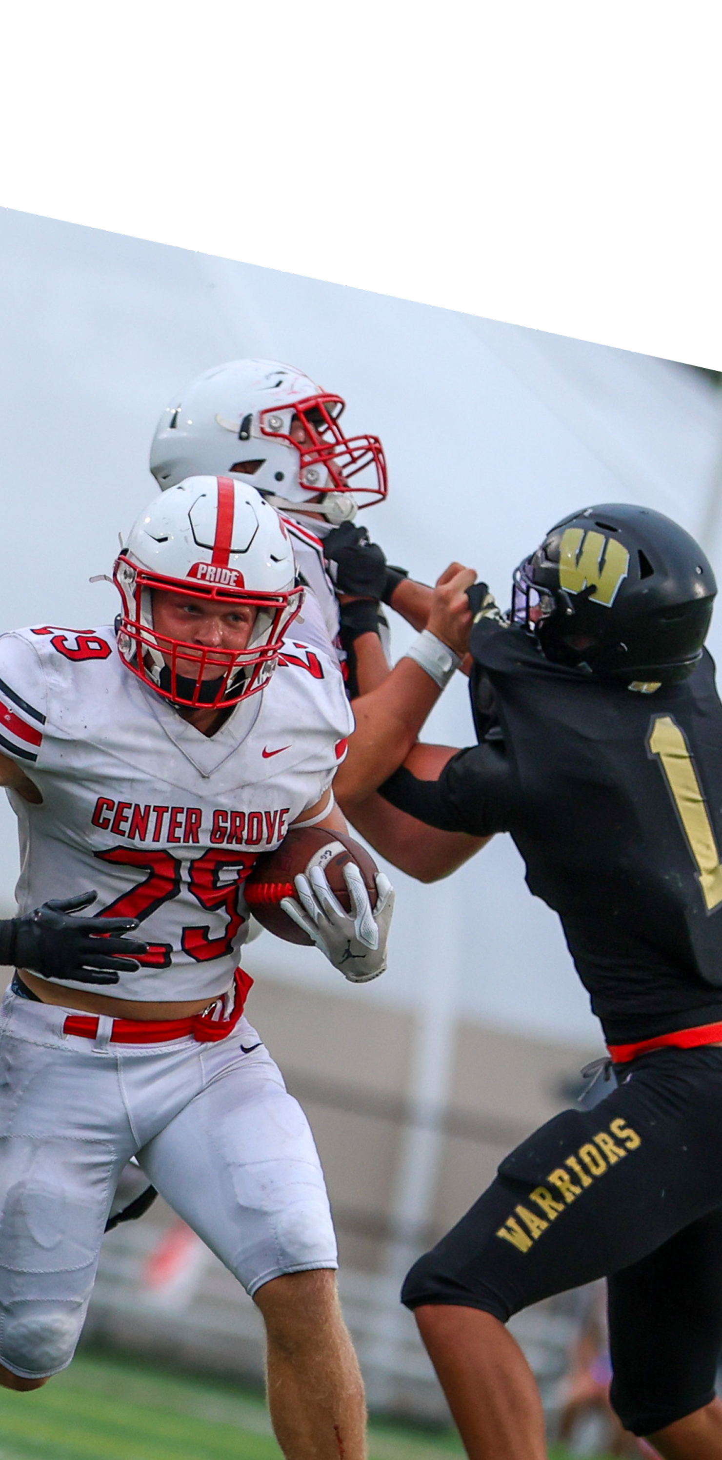 Football players in action